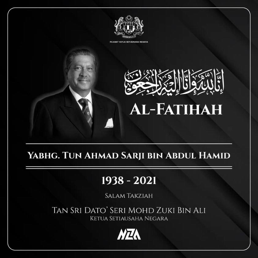 KSN Mohd Zuki conveys condolences to Tun Ahmad Sarji's family