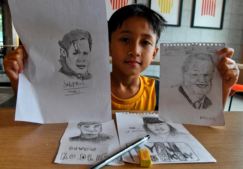 Kanak-kanak lapan tahun miliki bakat luar biasa lukis potret