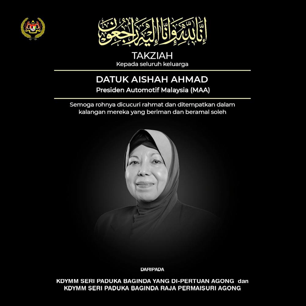 King, Queen convey condolences to Aishah Ahmad’s family