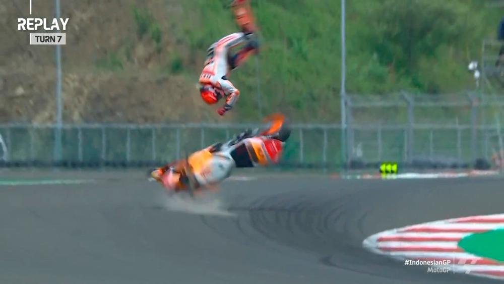 Marquez out of Indonesian MotoGP after horror warm-up crash Marquez out of Indonesian MotoGP after horror warm-up crash