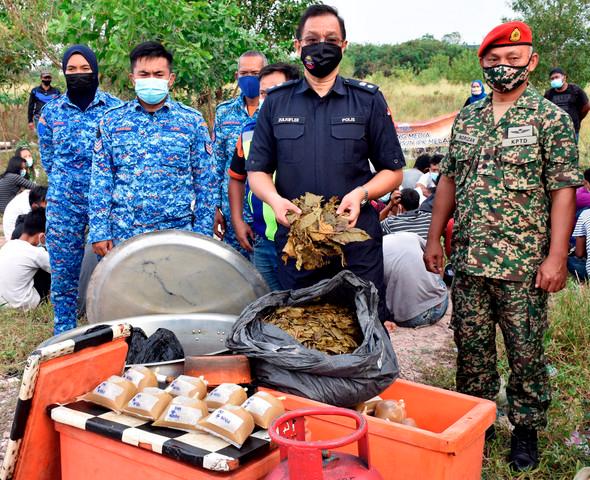 Op Sarang: 20kg of ketum leaves, 57 litres of ketum water seized in Melaka 