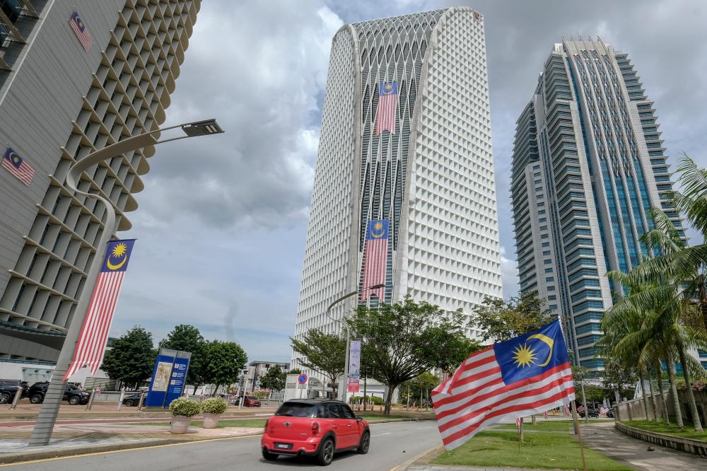 Rows of Jalur Gemilang adorn KKMM building to enliven National Day Celebration