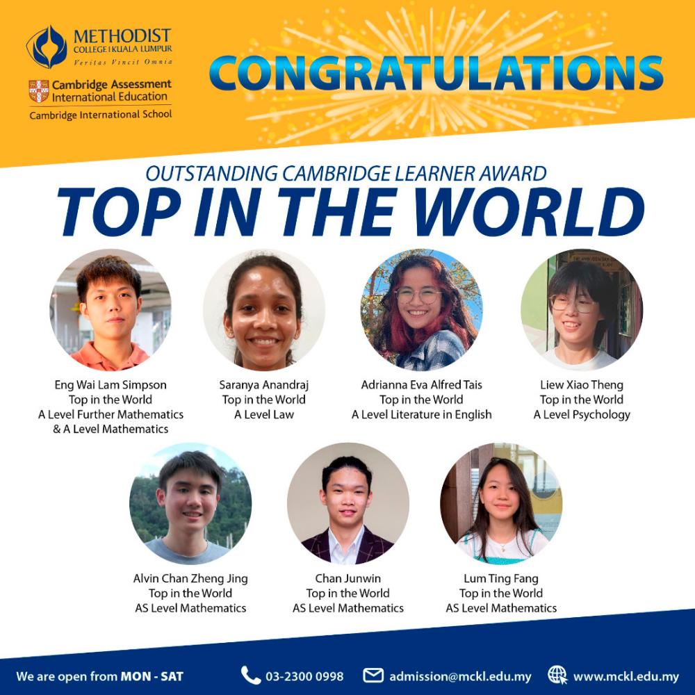 Seven Malaysian students attain top awards in Cambridge examination