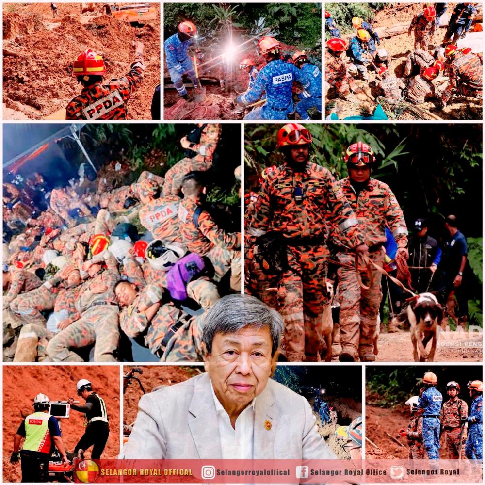Tanah runtuh: Sultan Selangor, Tengku Permaisuri zahir penghargaan kepada pasukan penyelamat