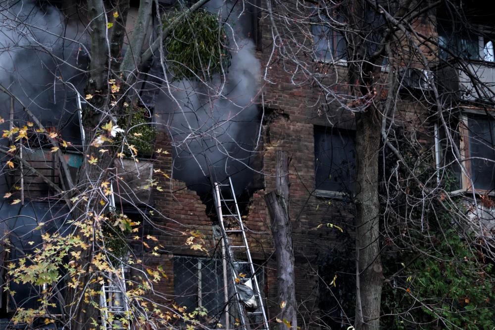 Two residential buildings hit in Russian missile strike on Kyiv