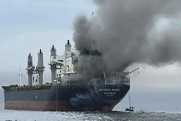 Three crew 'believed trapped' aboard Thai ship attacked in Gulf: firm