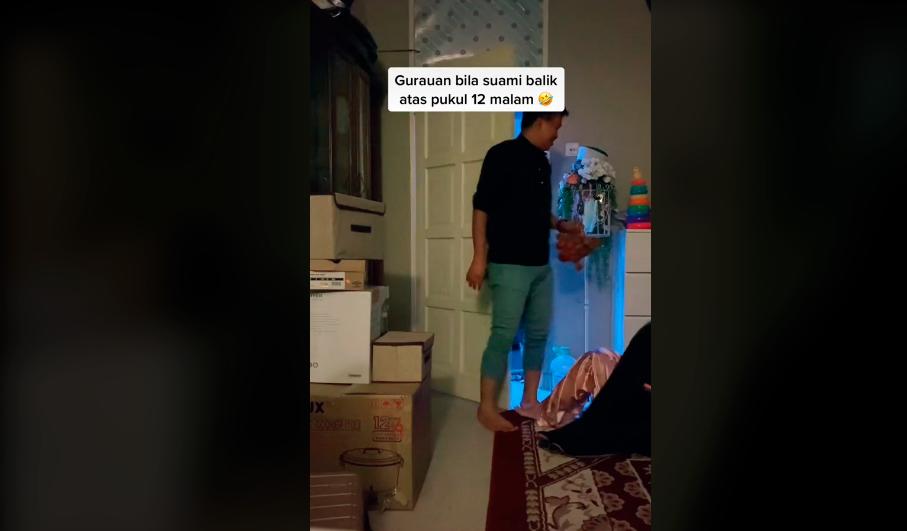Wife pranks husband by pretending to be a ghost