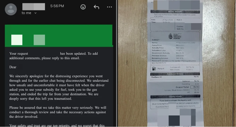 E-hailing driver allegedly extorts student for petrol subsidy during ‘maniac’ ride