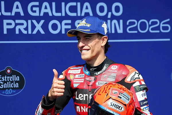 MOTO-PRIX-ESP-MOTOGP-QUALIFIER Marc Marquez wins chaotic Spanish MotoGP sprint in rain