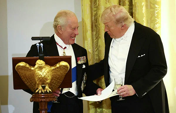'You'd be speaking French': King Charles roasts Trump at state dinner