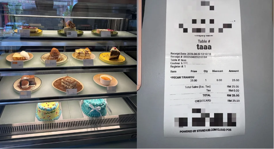 Woman allegedly charged RM25 for tiramisu at KL cafe despite initial price display of RM20