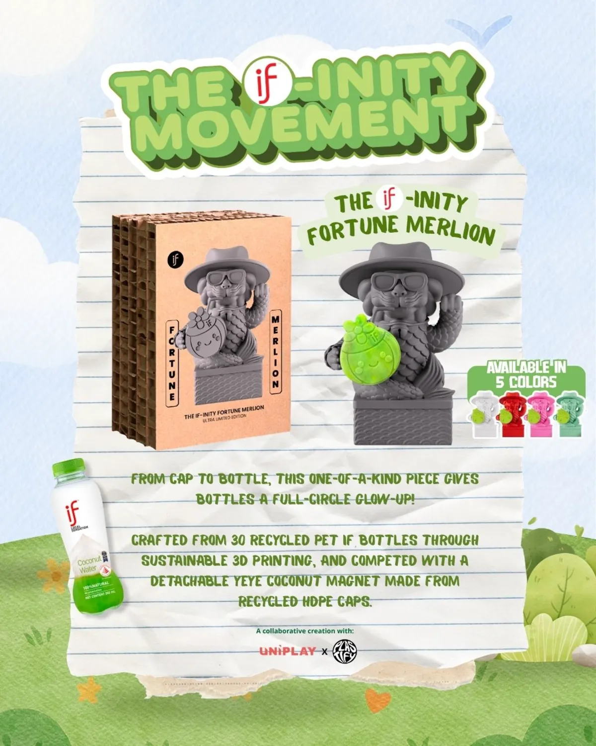 IF coconut brings Singaporeans together to co-create 40 ultra-limited Merlion collectibles from 1,200 plastic bottles
