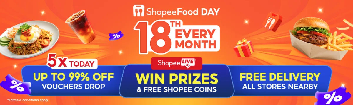 ShopeeFood Day Returns on 18 April with Up to 99% Off, Free Delivery and Exclusive Prizes