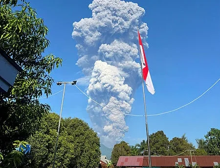 20 hikers missing after volcano erupts in east Indonesia
