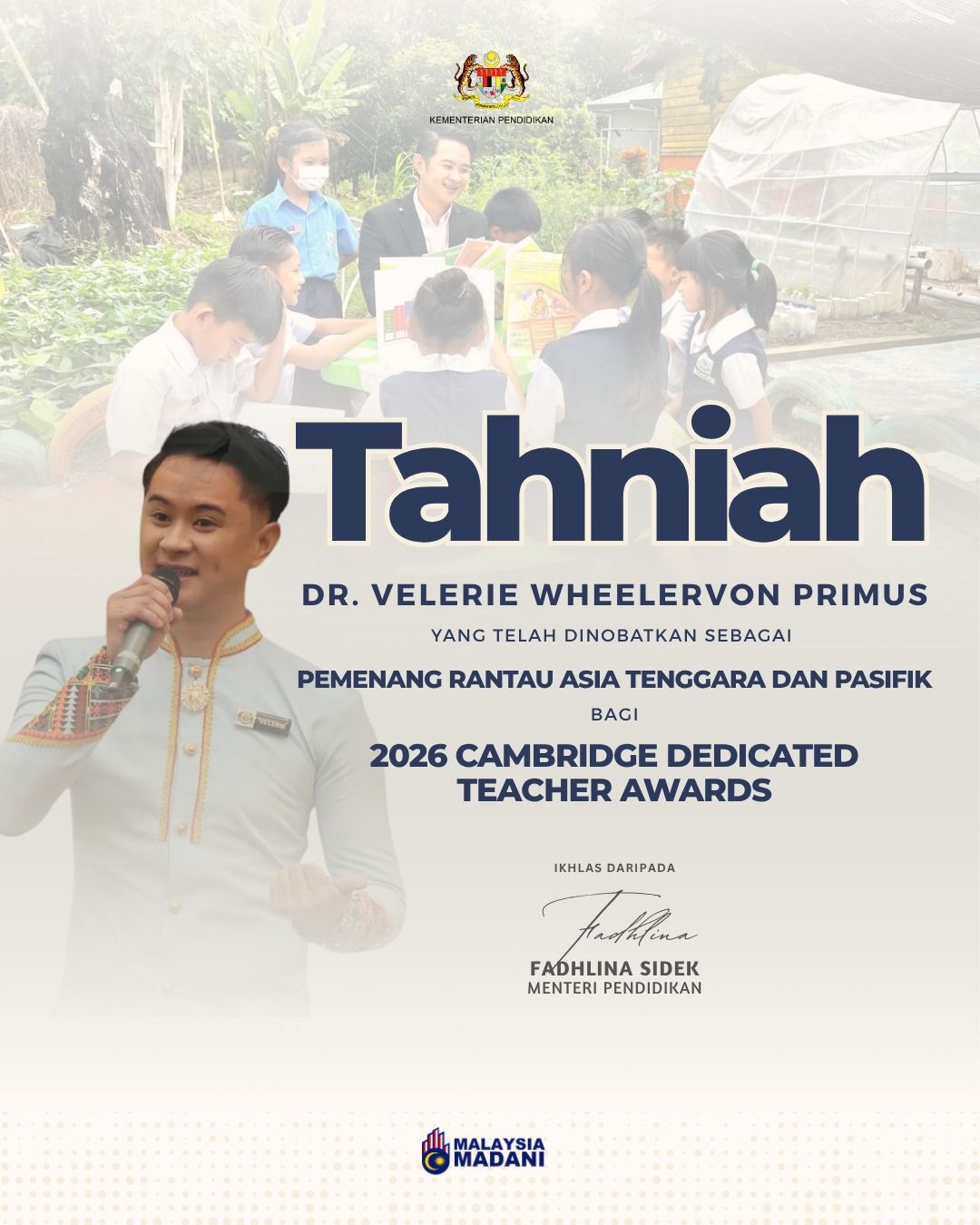 Teacher in Sabah wins Cambridge awards regional winner Teacher in Sabah wins Cambridge awards regional winner