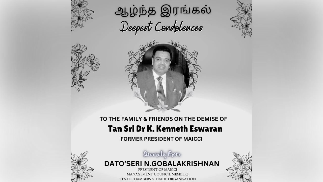 Former Maicci president Kenneth Eswaran dies at 65