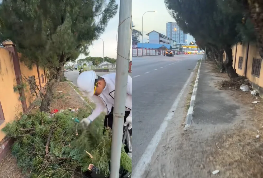 'Not my job, but I can’t let students walk on the road' — Concerned local man trims overgrown trees on sidewalk in Kota Bharu 'Not my job, but I can’t let students walk on the road' — Concerned local man trims overgrown trees on sidewalk in Kota Bharu