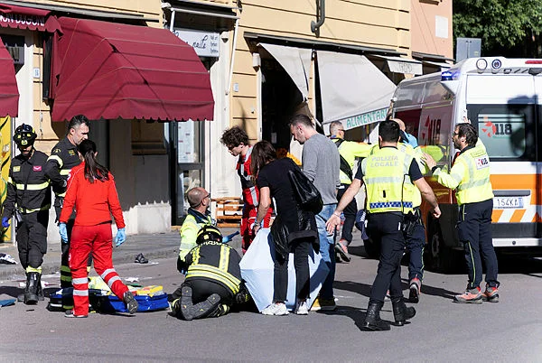 ITALY-CAR-DISASTER-ACCIDENT Eight injured as driver in Italian city runs over pedestrians