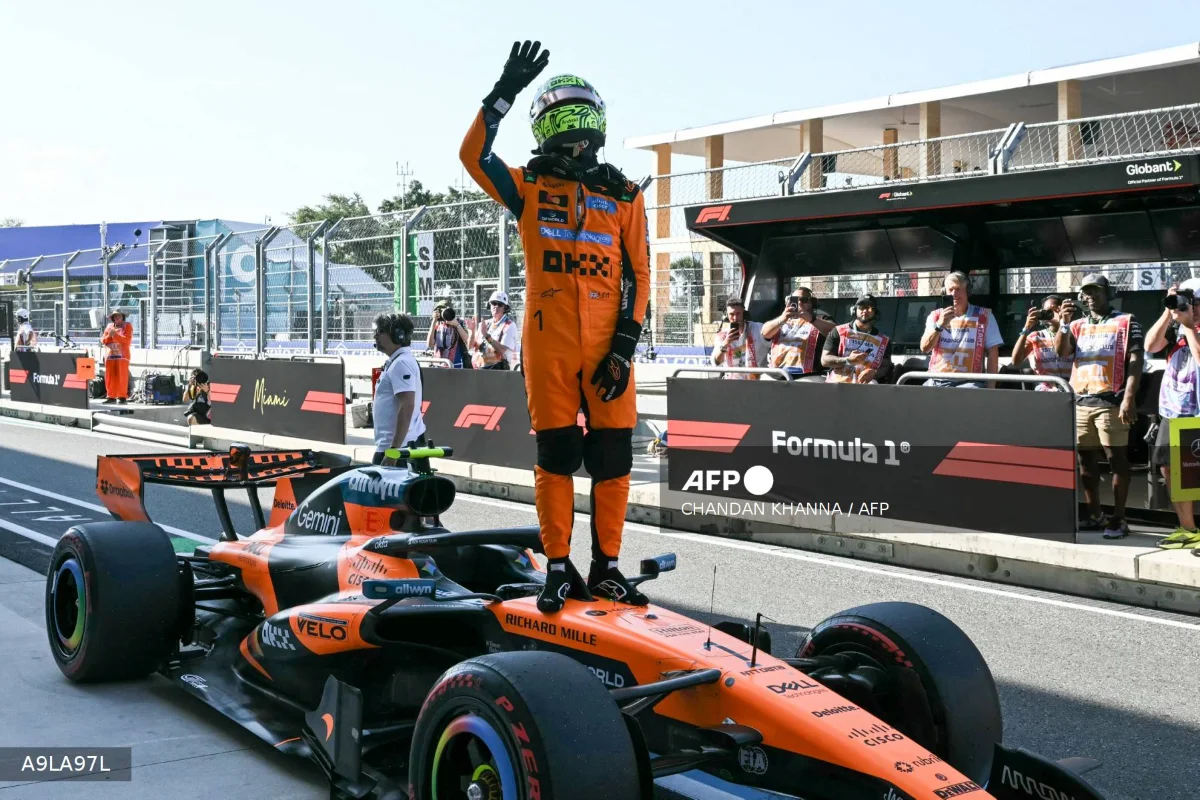 Norris takes Miami sprint pole to end Mercedes streak Norris takes Miami sprint pole to end Mercedes streak