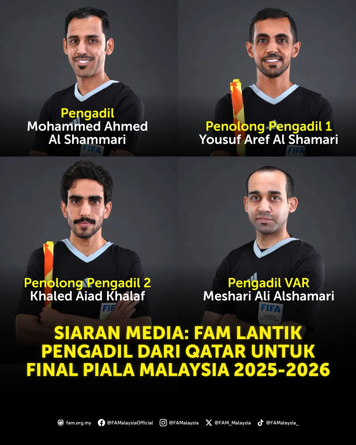 Qatar referees to officiate Malaysia Cup final Qatar referees to officiate Malaysia Cup final