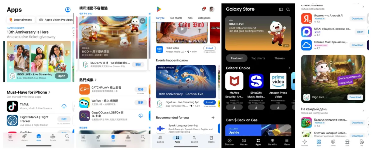 Bigo Live's 10th Anniversary Wins Global App Store Features as User Base Surpasses 700 Million