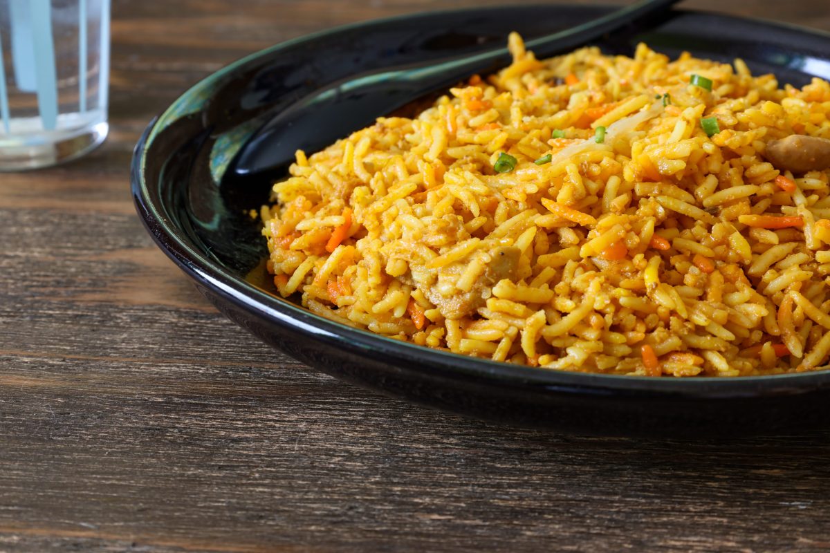 The use of basmati in Indian fried rice gives the dish longer, more separated grains.