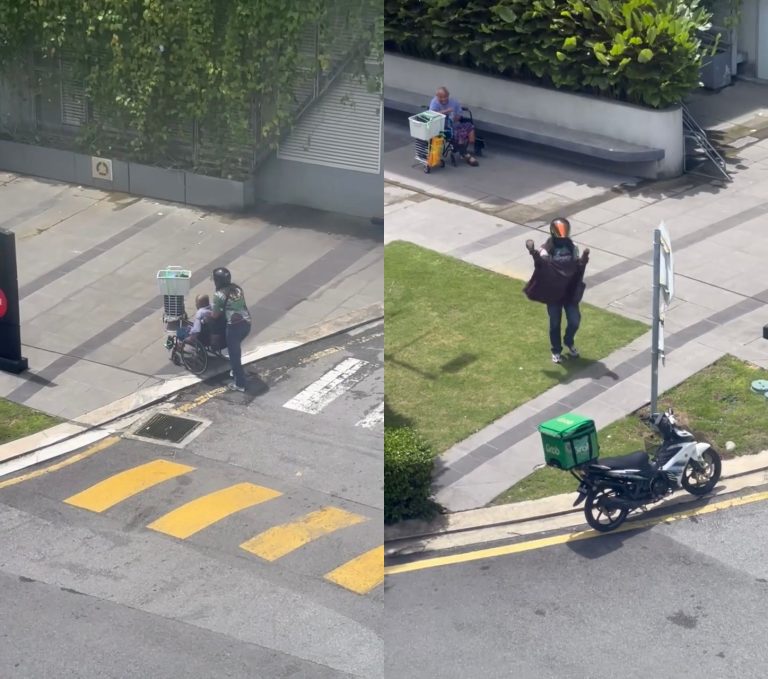 'May your traffic lights always stay green': Netizens bless grab Rider for pausing deliveries to help elderly uncle