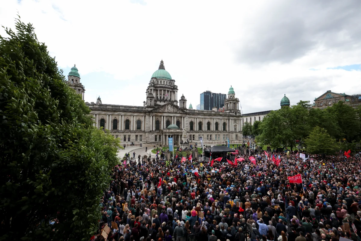 Thousands attend anti-racism rally after Belfast unrest Thousands attend anti-racism rally after Belfast unrest