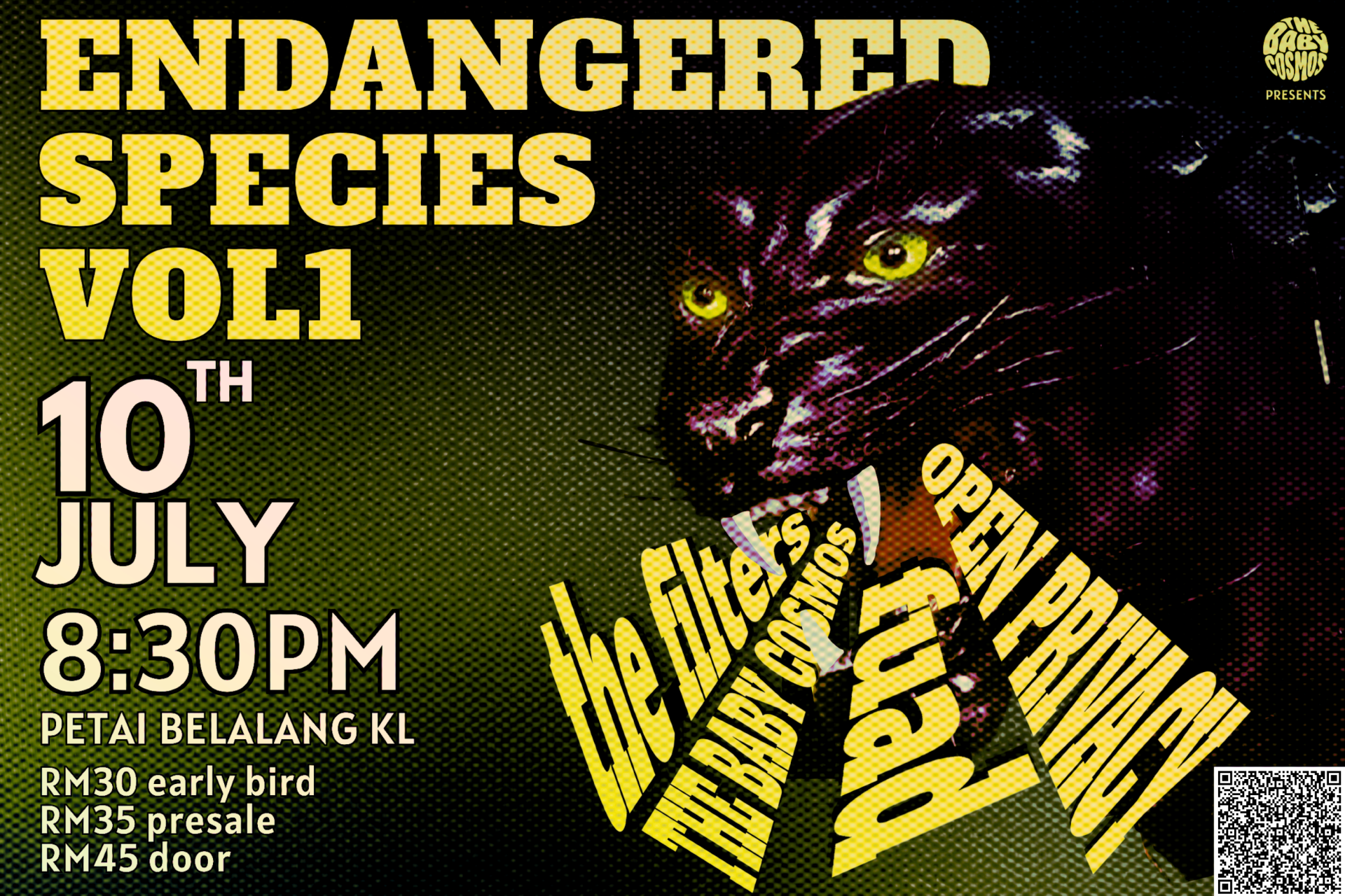 ES HORIZONTAL The Filters, The Baby Cosmos, Fuad and Open Privacy will share the stage at Endangered Species Vol. 1.