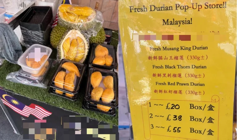 Fresh premium durian in London? Netizens surprised by RM109 price tag