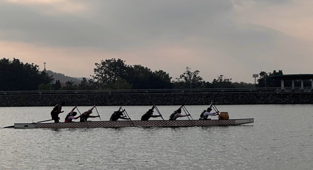 The Dragon Boat team members training at Putrajaya Lake. - HANDOUT PICS