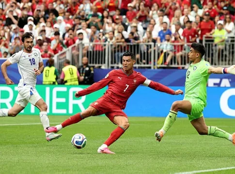 Ronaldo scores twice as Portugal hit five to reach brink of last 32