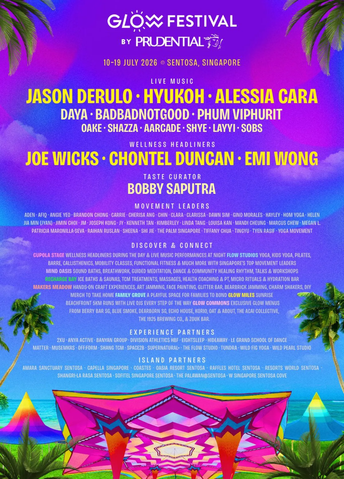 Glow Festival by Prudential Expands in Sentosa Partnership, Bringing Global Headliners and Its Biggest Edition Yet to Singapore