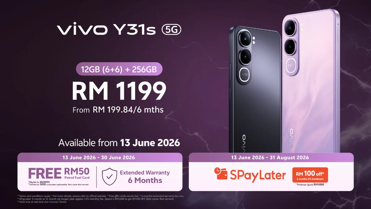 vivo Malaysia launches Y31s in Malaysia with 6500mAh battery military-grade durability from RM1199 (1) vivo Malaysia launches Y31s in Malaysia with 6,500mAh battery, military-grade durability from RM1,199