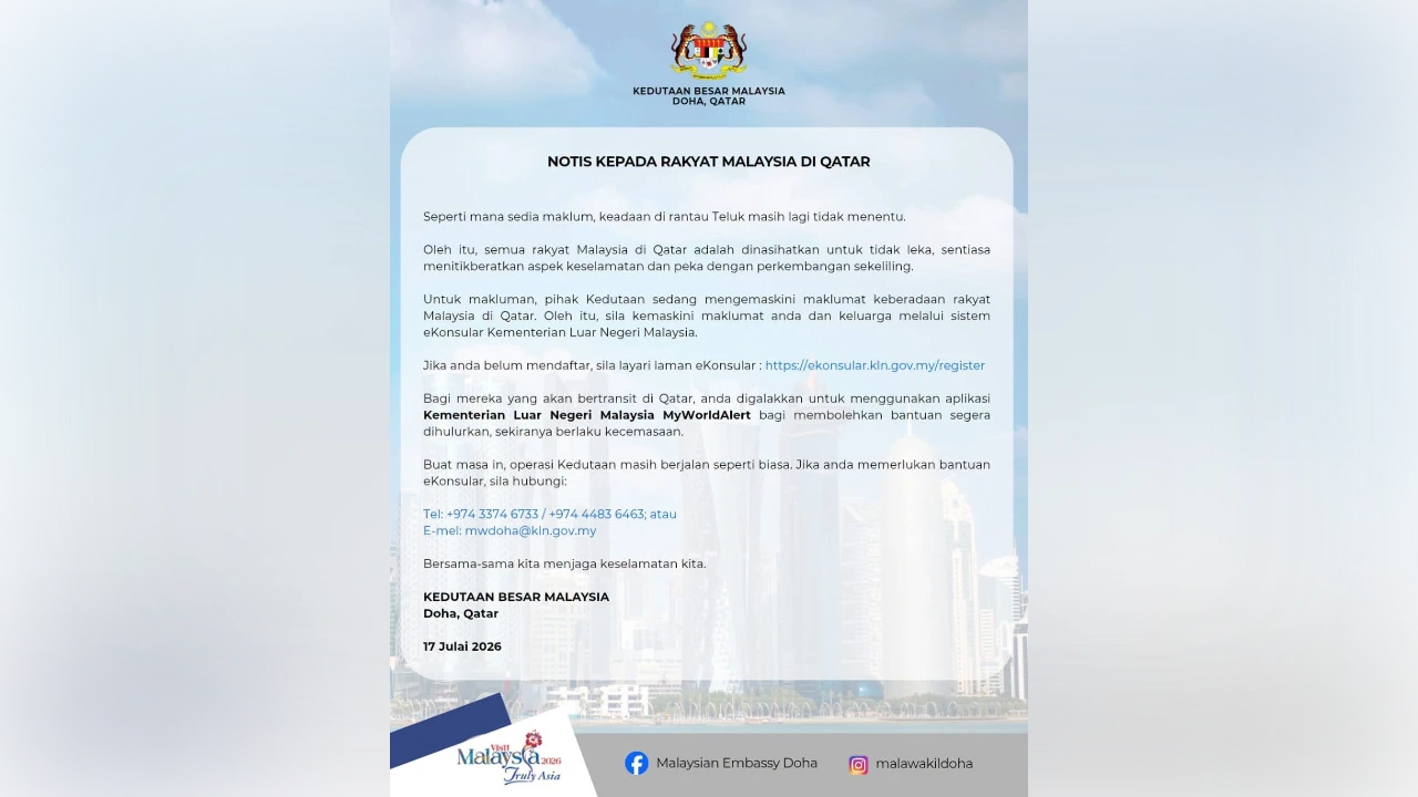 Malaysians in Qatar urged to stay alert amid Gulf tensions