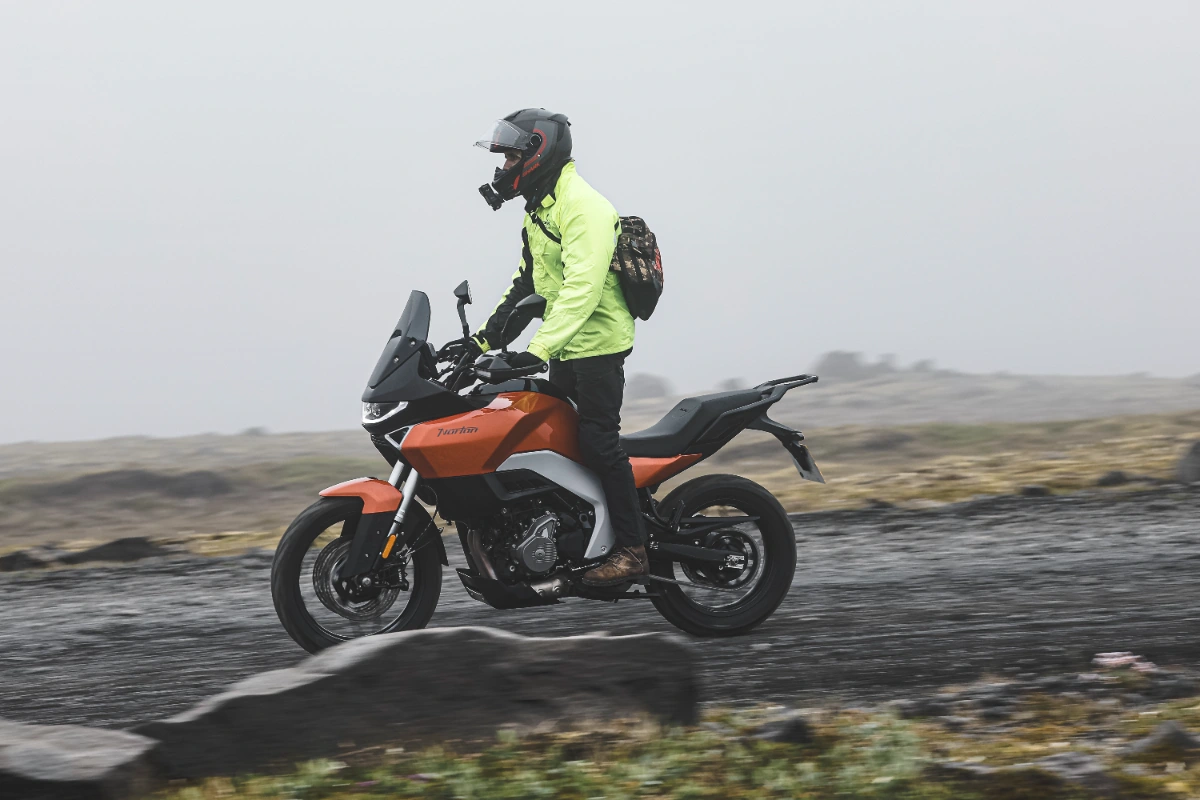 Its 19 inch front wheels makes it at home on or off-road