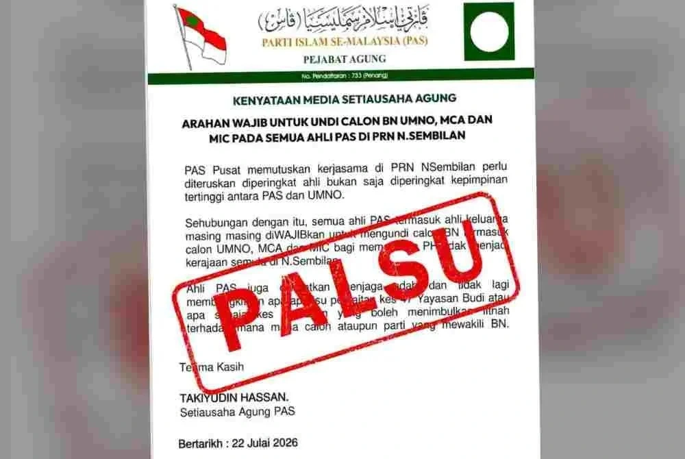PAS denies issuing directive to vote for BN MCA and MIC in Negeri Sembilan PAS denies issuing directive to vote for BN, MCA and MIC in Negeri Sembilan