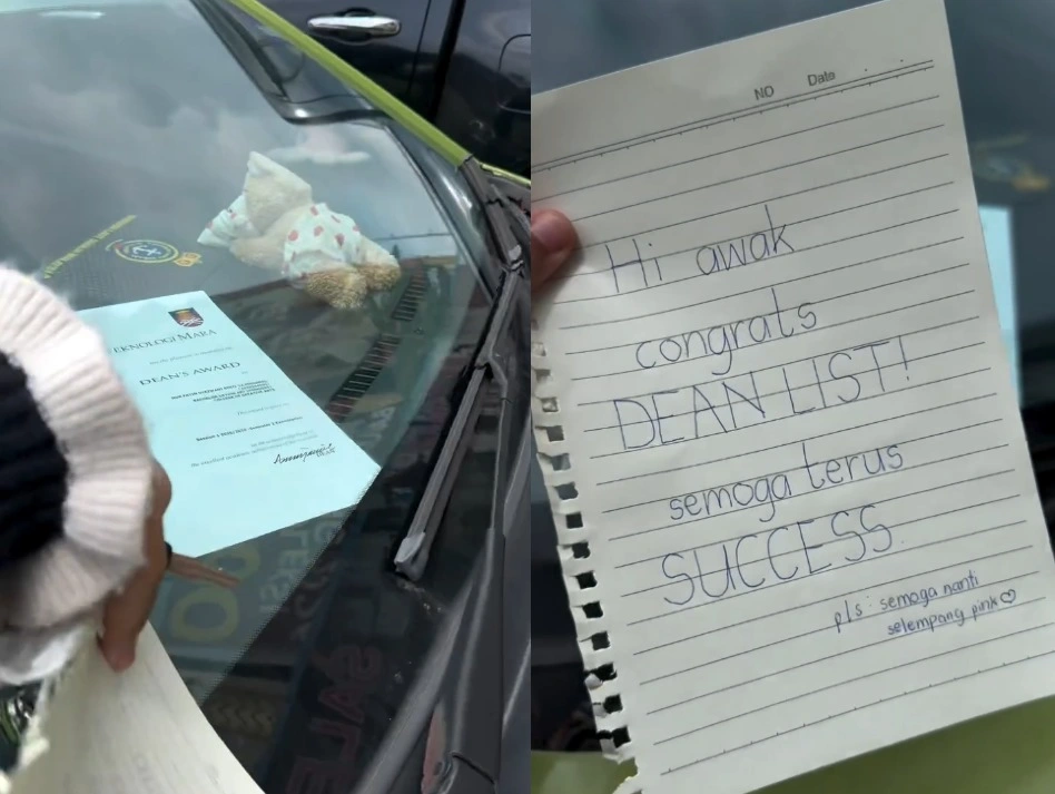 Stranger leaves congratulatory note on student's car windshield after spotting Dean's list certificate