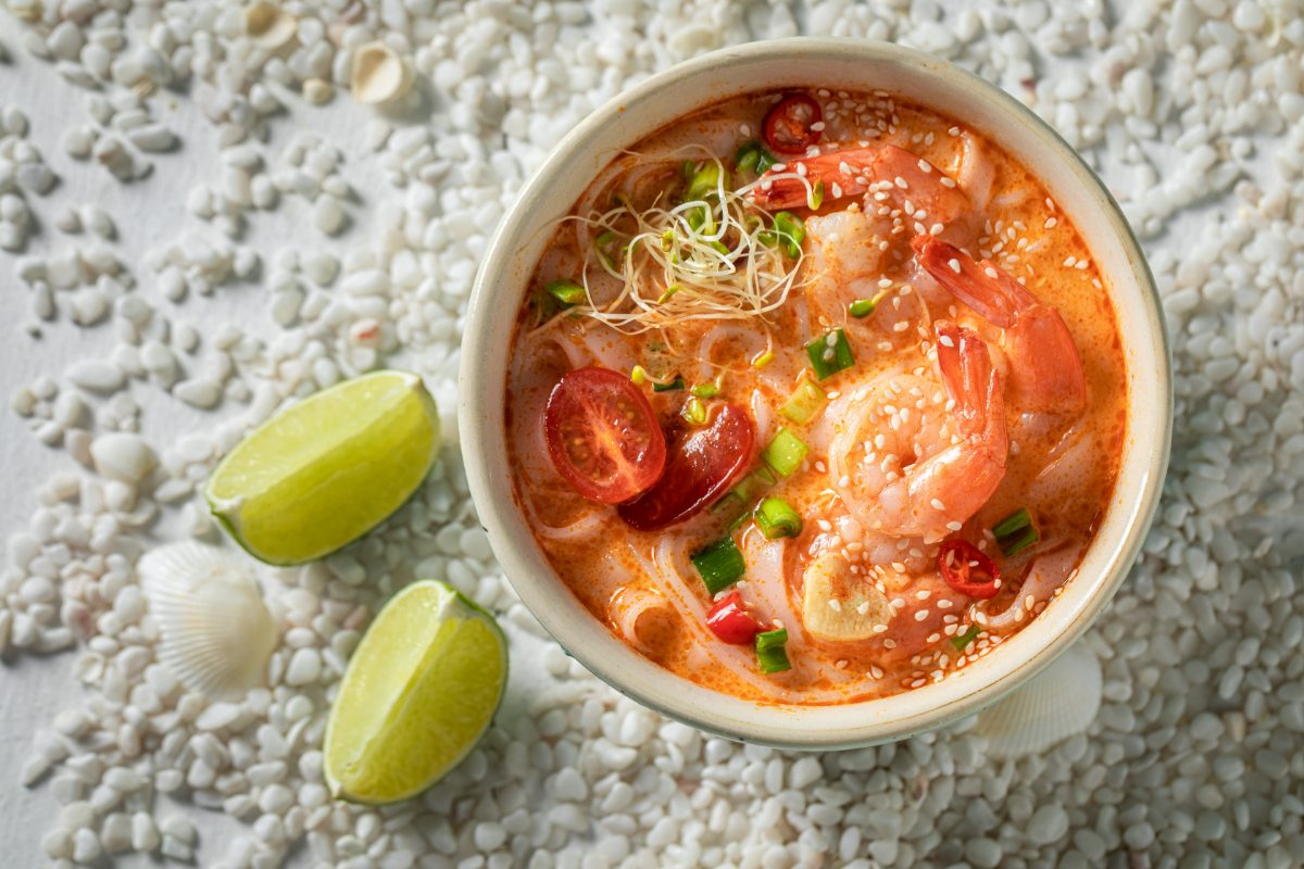 Southeast Asia on a plate Tom yum captures Thailand’s skill in balancing chilli, citrus, herbs and seafood.