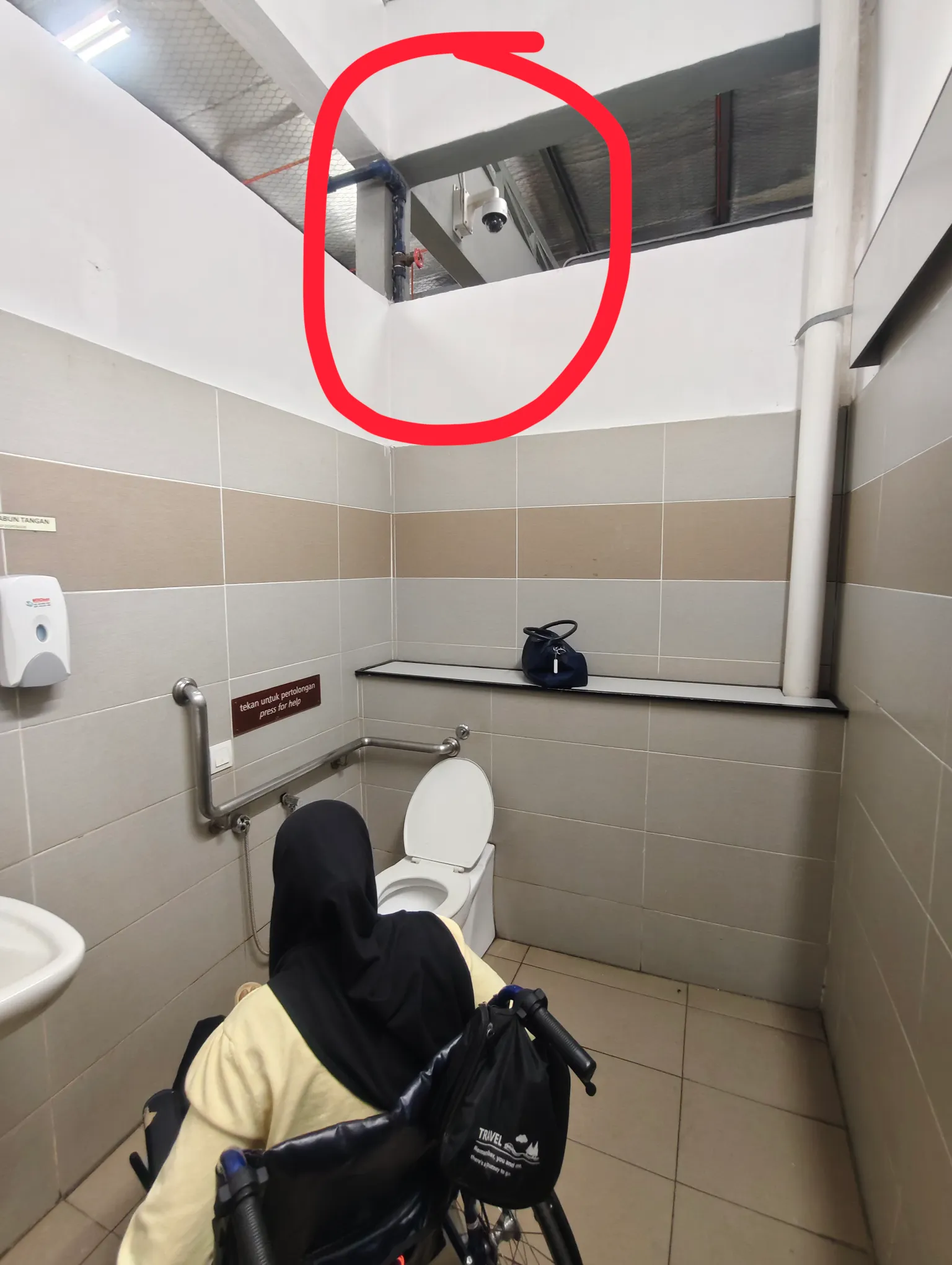 Man urges action after CCTV seen through gap above PwD toilet at Rawang R&R