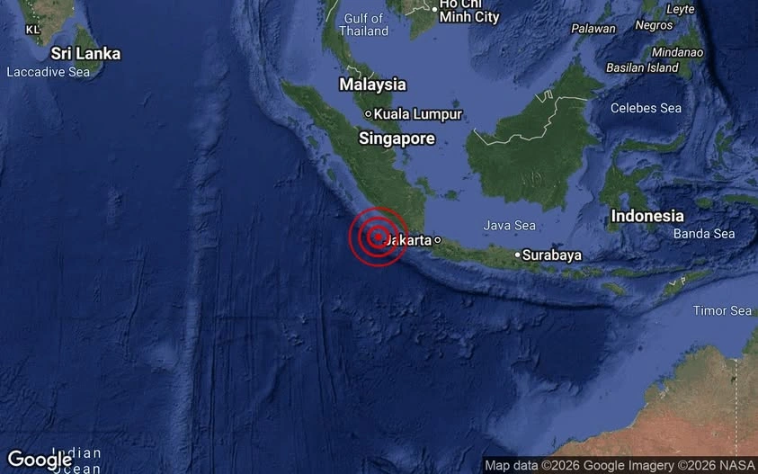 Sumatra Gempa bumi sederhana landa selatan sumatera, Indonesia